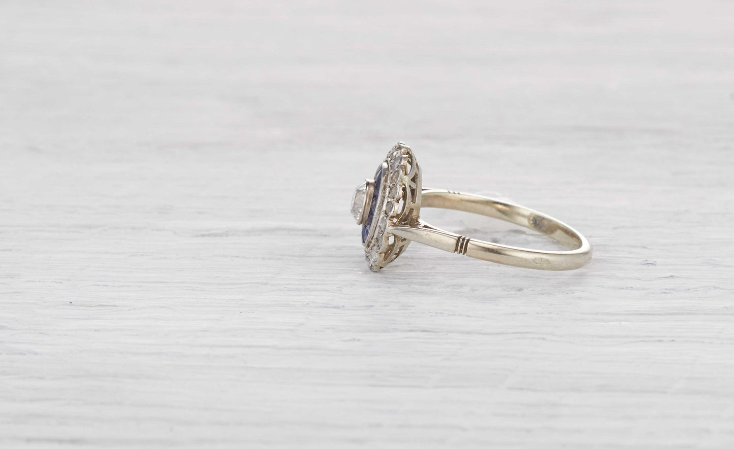 .40 Carat Art Deco Diamond and Sapphire Ring