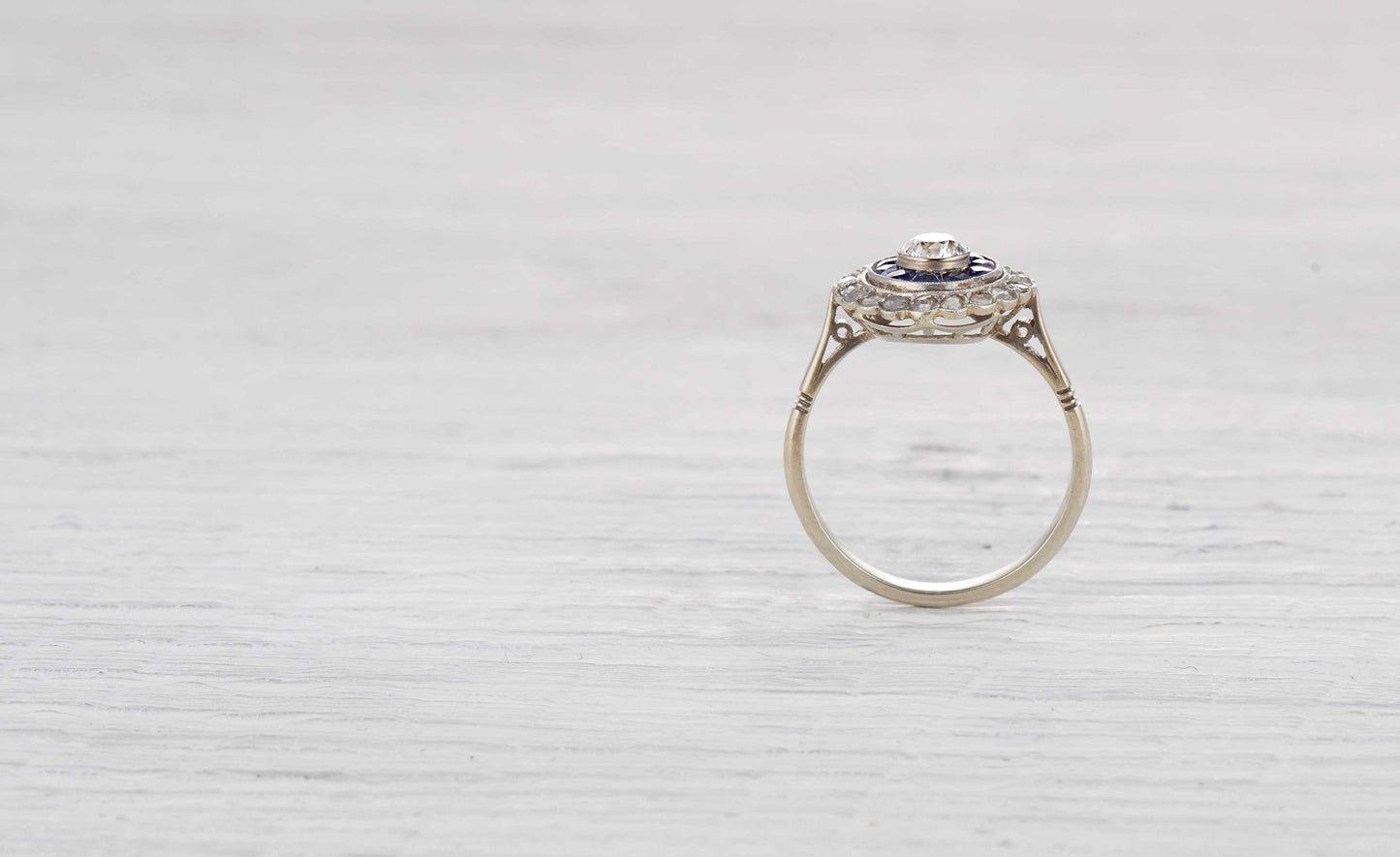 .40 Carat Art Deco Diamond and Sapphire Ring