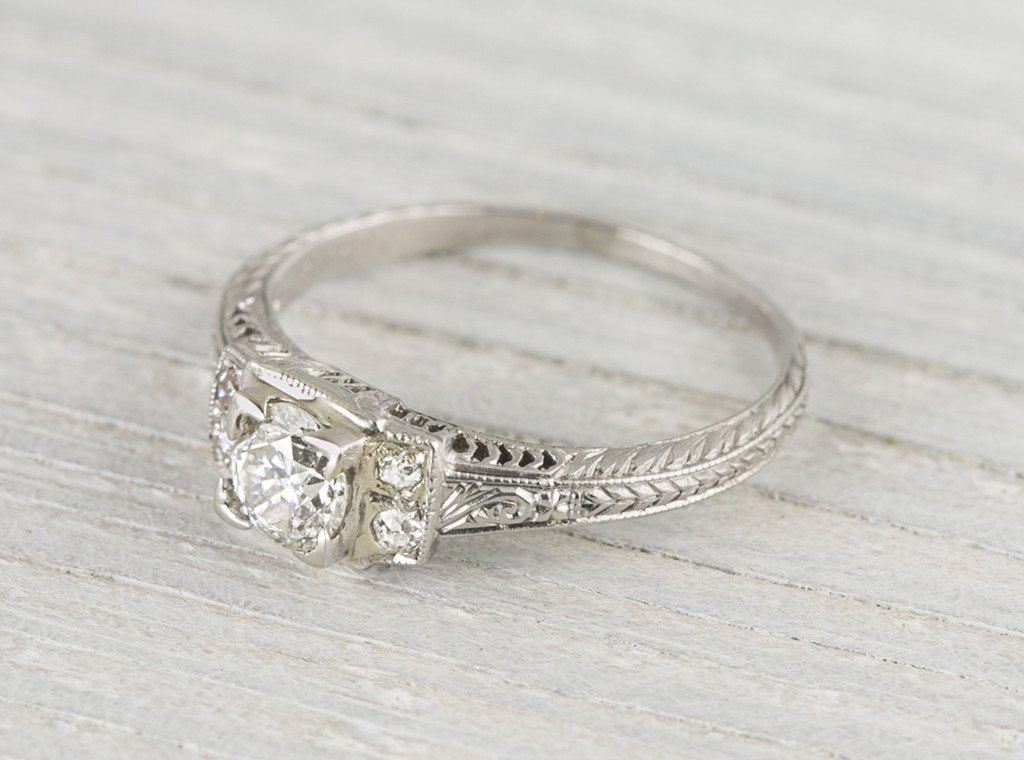 .40 Carat Art Deco Vintage Engagement Ring