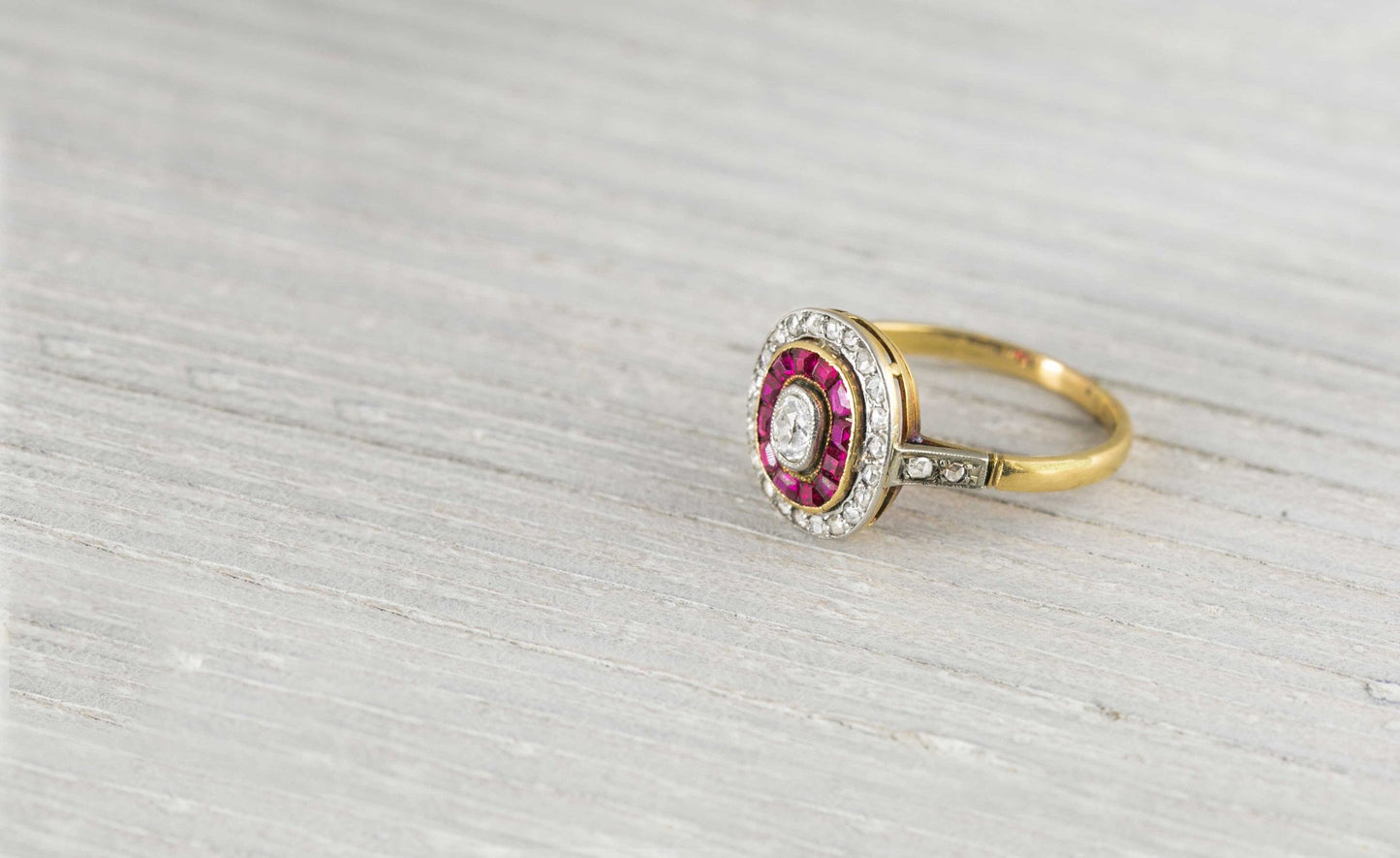 .25 Carat Vintage Ruby & Diamond Edwardian Engagement Ring