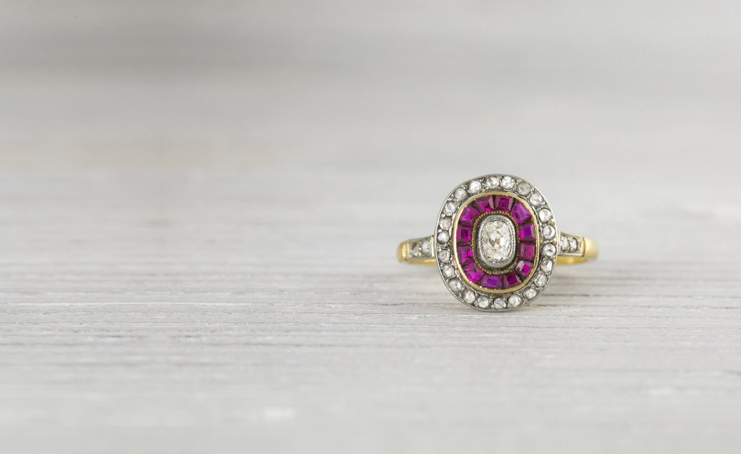 .25 Carat Vintage Ruby & Diamond Edwardian Engagement Ring
