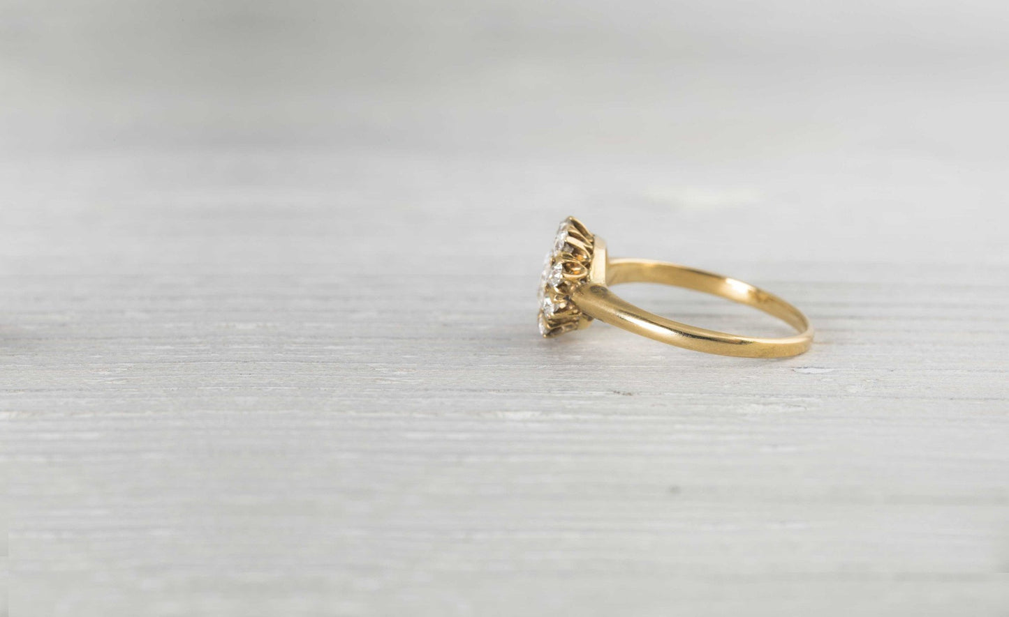 .45 Carat Diamond and Gold Victorian Cluster Engagement Ring