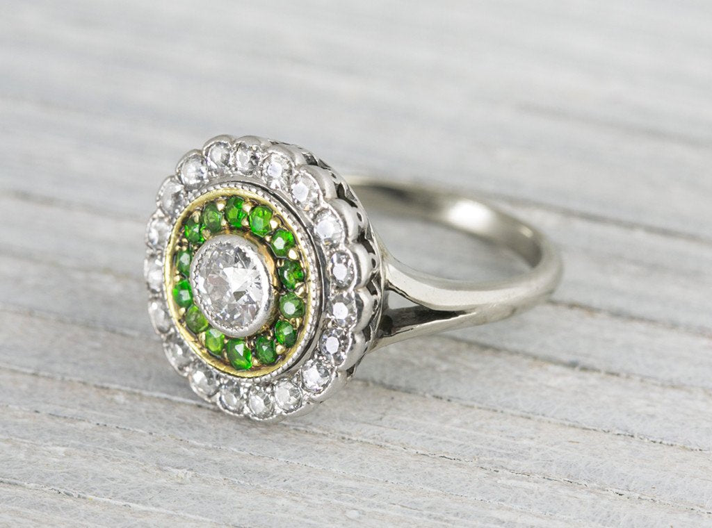 .40 Carat Edwardian Cluster Diamond Engagement Ring