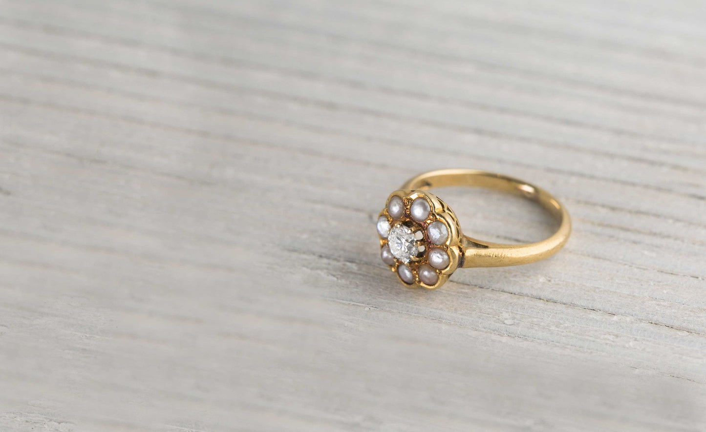 .20 Carat Antique Victorian Gold & Pearl Engagement Ring