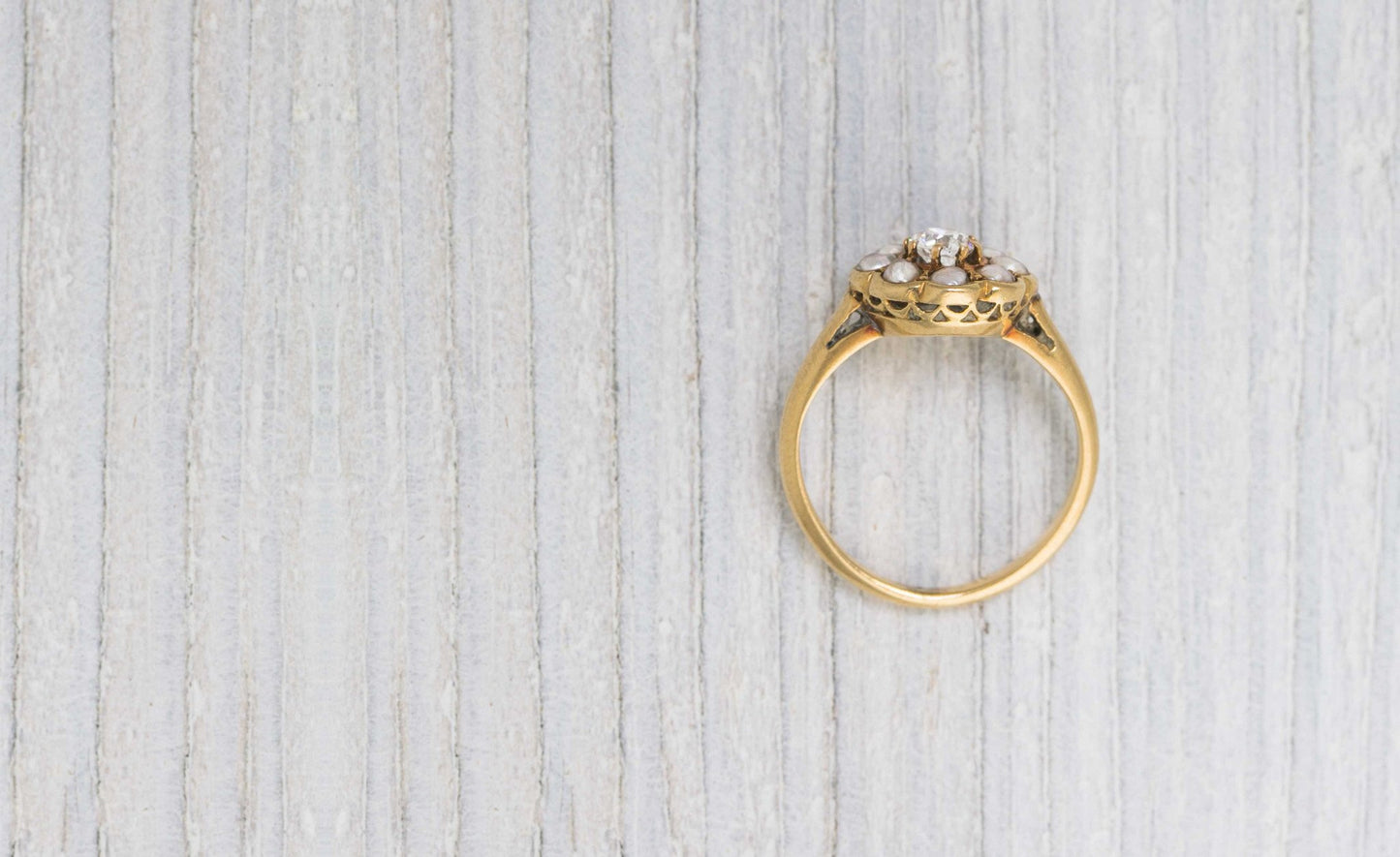 .20 Carat Antique Victorian Gold & Pearl Engagement Ring