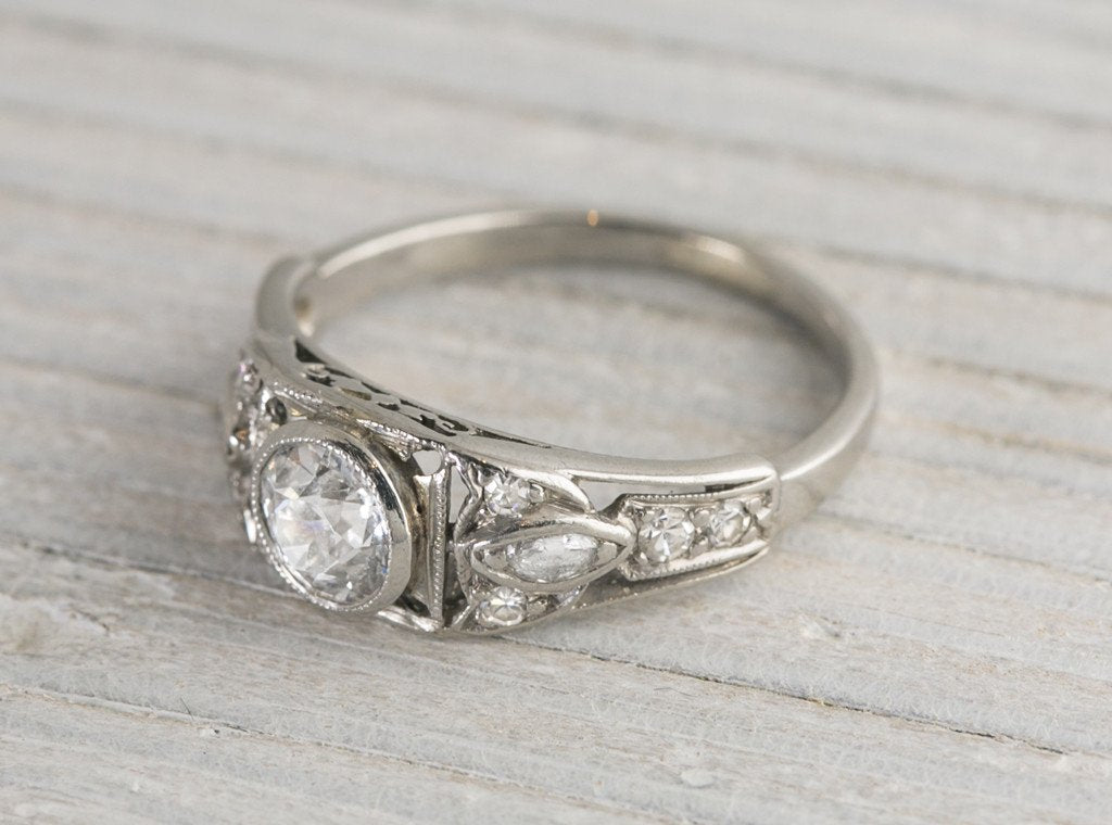 .45 Carat Art Deco Vintage Diamond Engagement Ring