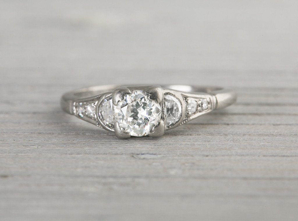 .45 Carat Vintage Diamond Art Deco Engagement Ring