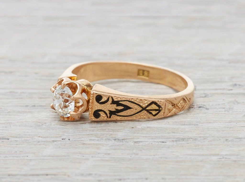 .35 Carat Gold Victorian Engagement Ring