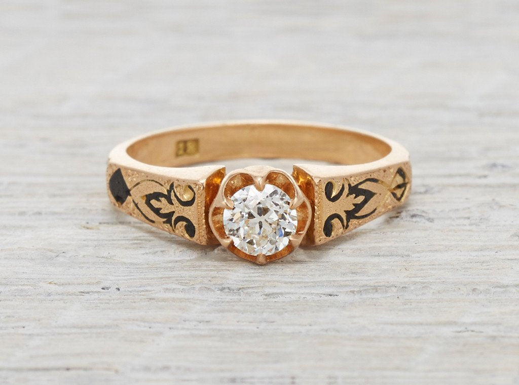 .35 Carat Gold Victorian Engagement Ring