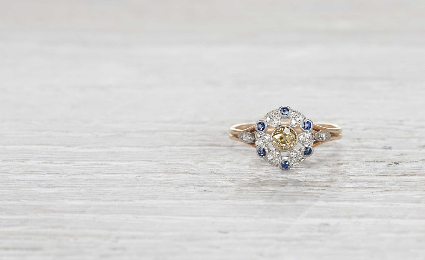 .25 Carat Edwardian Yellow Diamond Ring