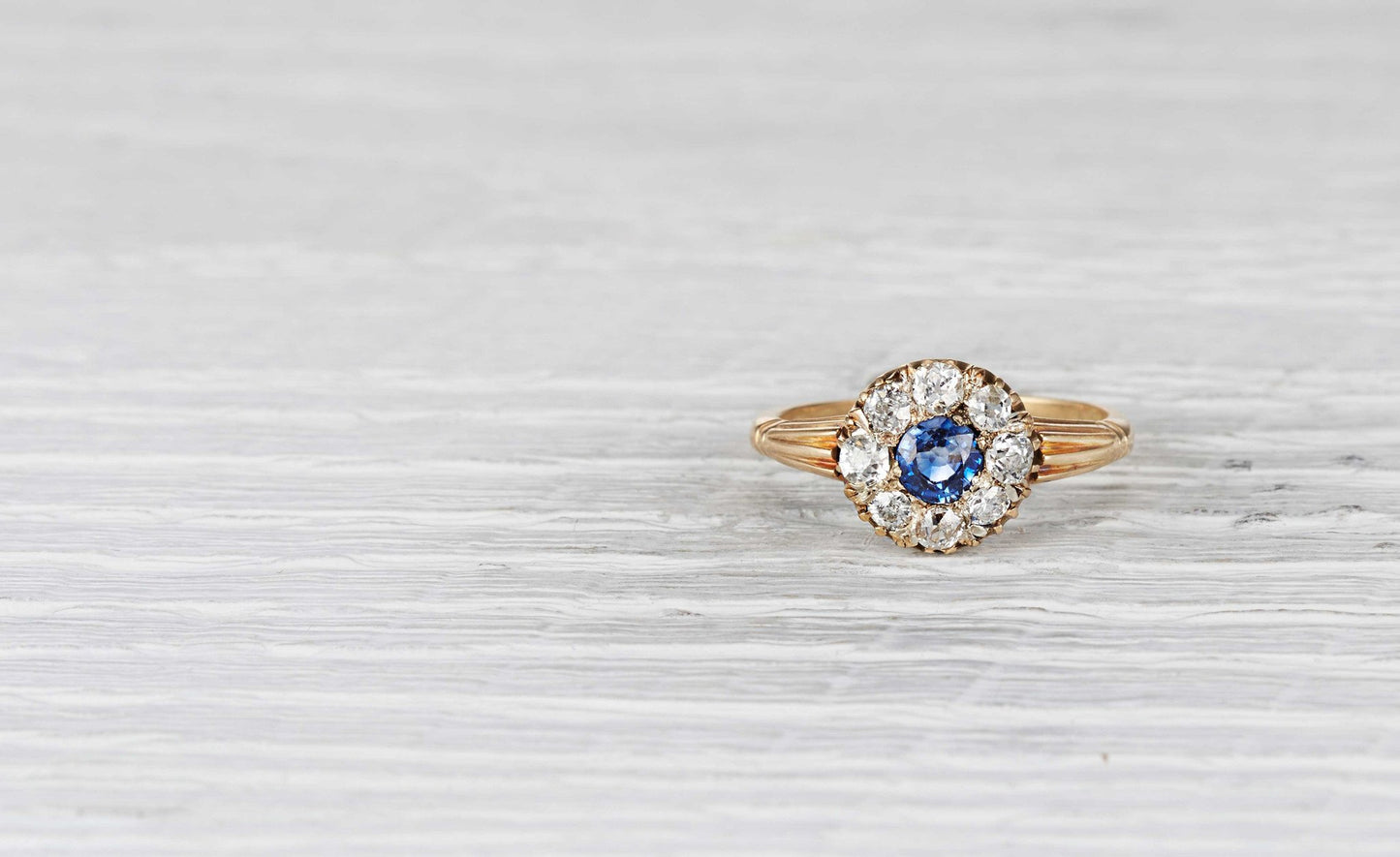 .45 Carat Victorian Sapphire Cluster Ring