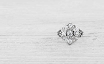 EDWARDIAN DIAMOND FILIGREE ENGAGEMENT RING