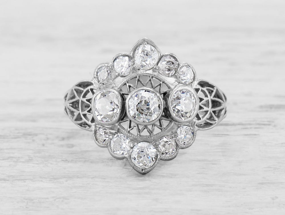 EDWARDIAN DIAMOND FILIGREE ENGAGEMENT RING