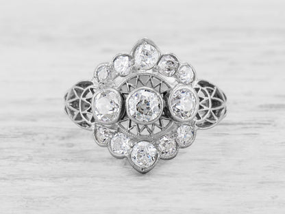 EDWARDIAN DIAMOND FILIGREE ENGAGEMENT RING