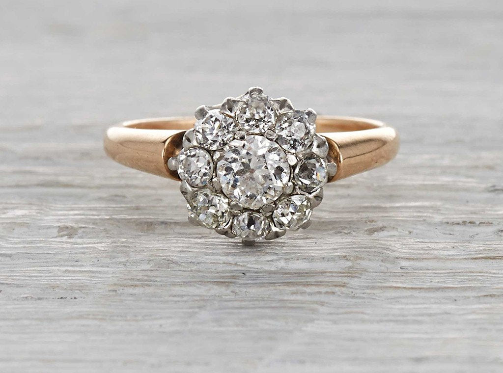 .32 Carat Edwardian Diamond Cluster Ring