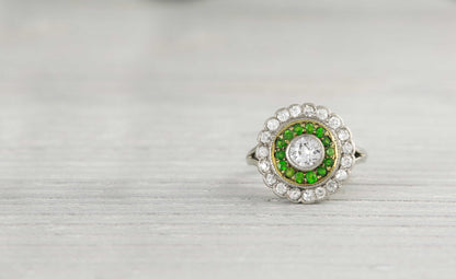 .40 Carat Edwardian Cluster Diamond Engagement Ring