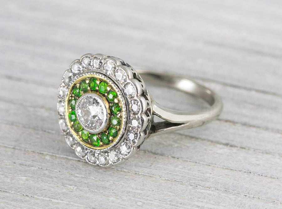 .40 Carat Edwardian Cluster Diamond Engagement Ring