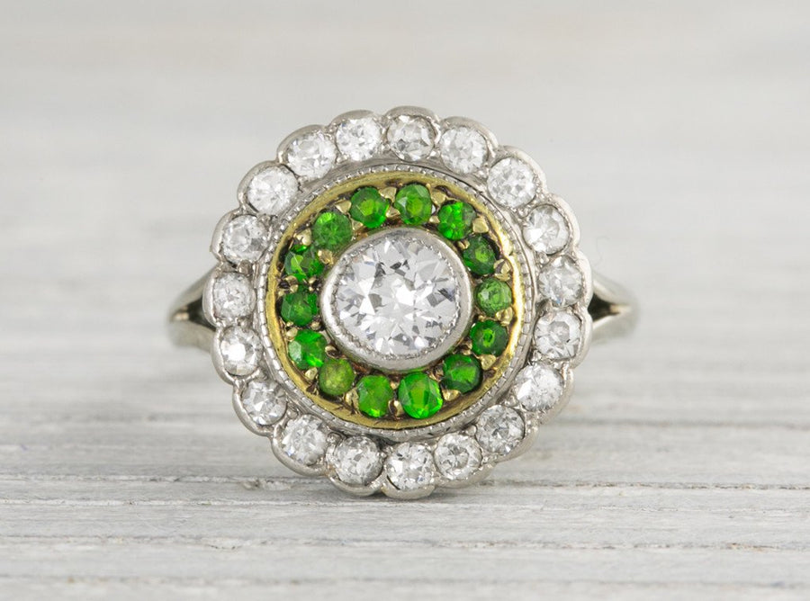 .40 Carat Edwardian Cluster Diamond Engagement Ring