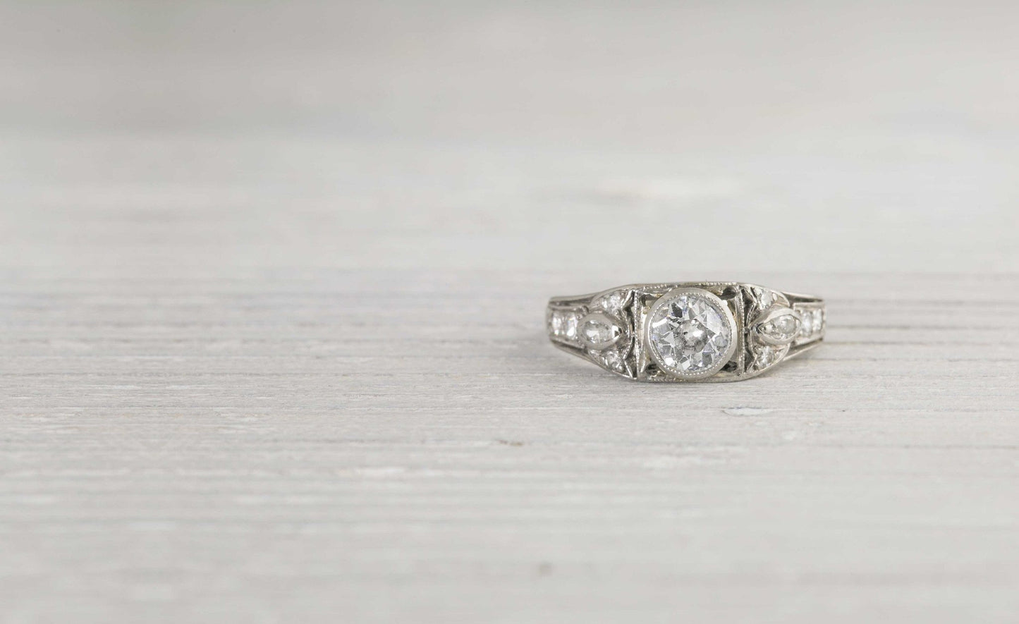 .45 Carat Art Deco Vintage Diamond Engagement Ring