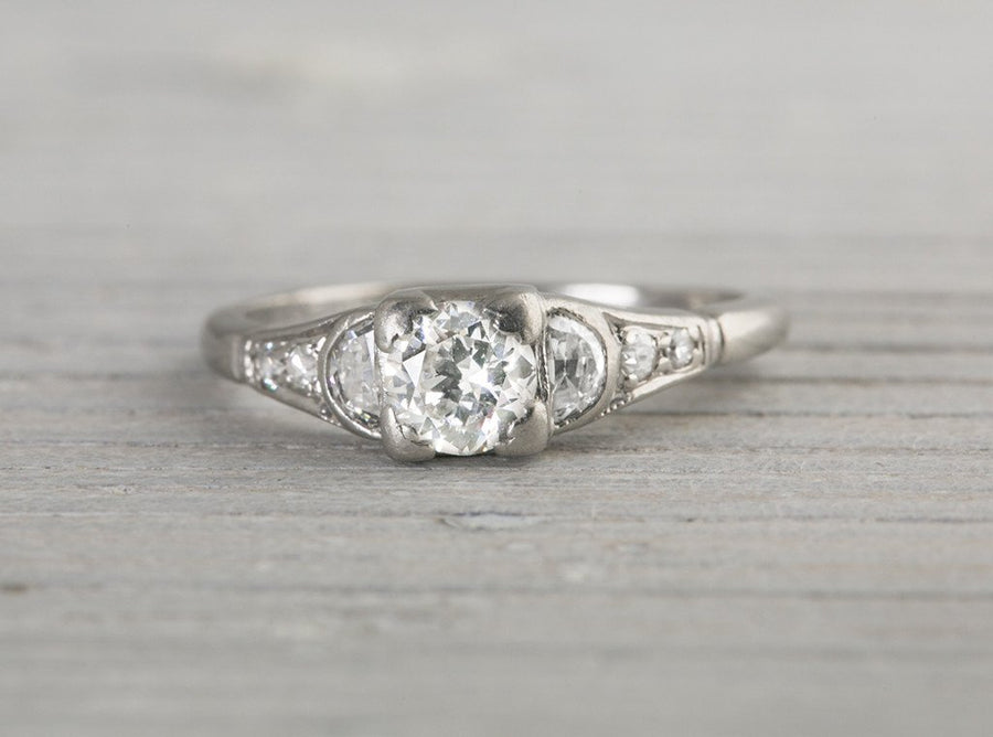 .45 Carat Vintage Diamond Art Deco Engagement Ring