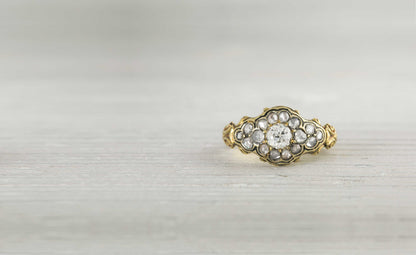 .38 Carat Antique Victorian Gold Diamond Engagement Ring