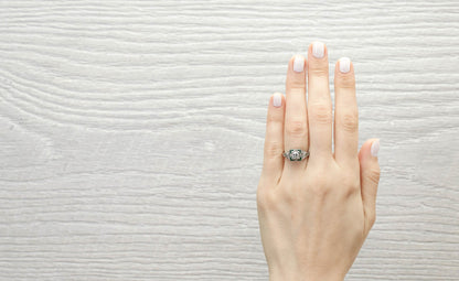 .40 Carat Diamond & Emerald Art Deco Engagement Ring