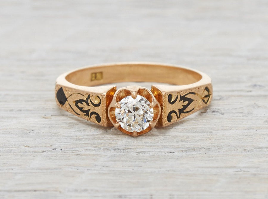 .35 Carat Gold Victorian Engagement Ring