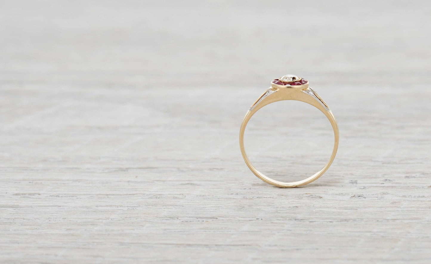 .30 Carat Edwardian Diamond & Ruby Engagement Ring