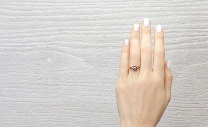 .30 Carat Edwardian Diamond & Ruby Engagement Ring