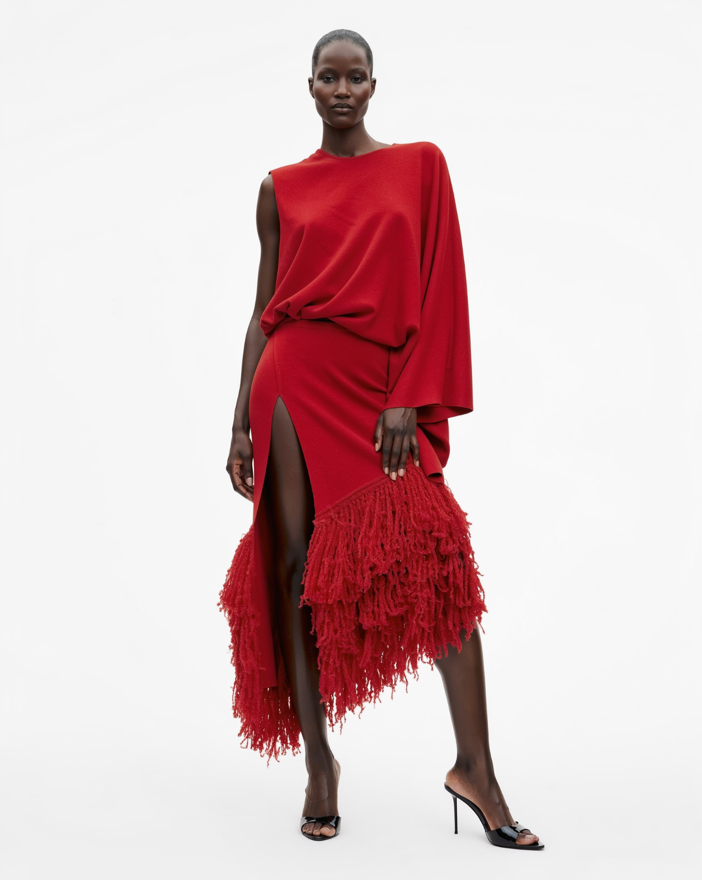 Red Fringe Drape Set